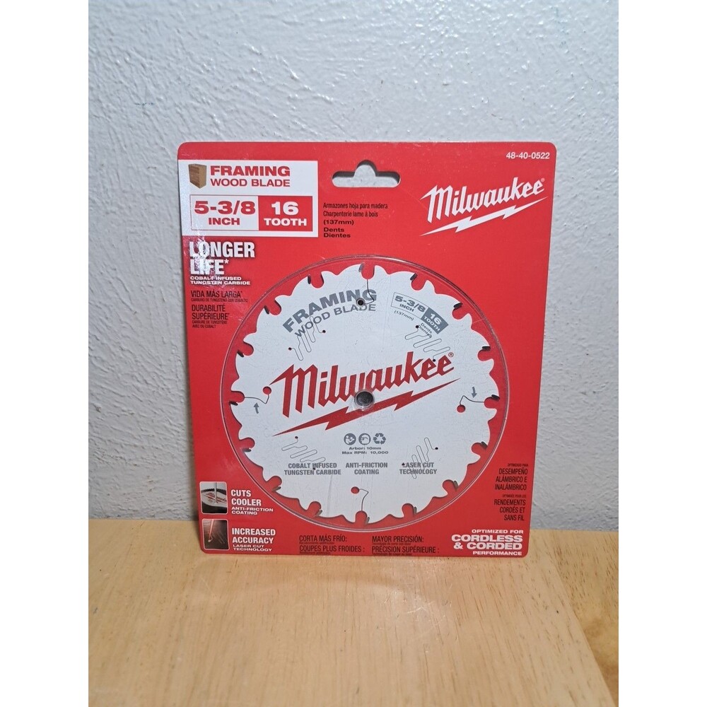 BRAND NEW SEALED Milwaukee Tool 48-40-0522 5-3/8" 16T Framing Circular Saw Blade